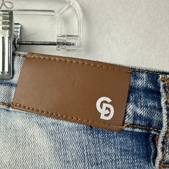 Crysp Denim Jeans Mens 38 x 33 distressed thrashed straight leg light wash moto - Picture 6 of 8